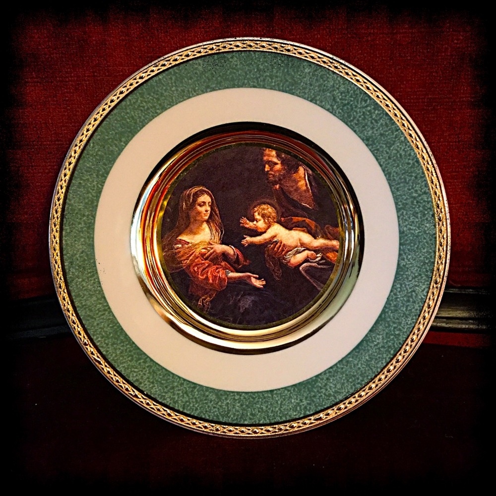 24K GOLD TRIMMED FOIL ART PLATE